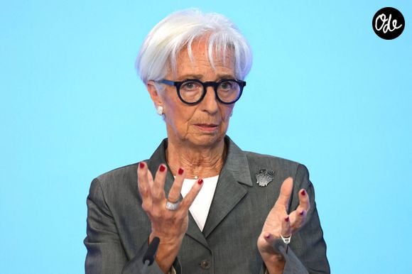 Conference de presse de Christine Lagarde - Le Conseil des gouverneurs de la BCE a maintenu inchangés les taux directeurs de la zone euro. Le taux de dépôt, essentiel pour les banques et les épargnants, reste fixé à 2,25 %. La conférence de presse portera principalement sur les décisions de politique monétaire ainsi que sur les perspectives de la banque centrale. Francfort-sur-le-Main, Banque centrale européenne, Hesse, Allemagne. Décision de la BCE sur les taux d'intérêt, 23 juillet 2026 . © Imago/PsnewZ/Bestimage