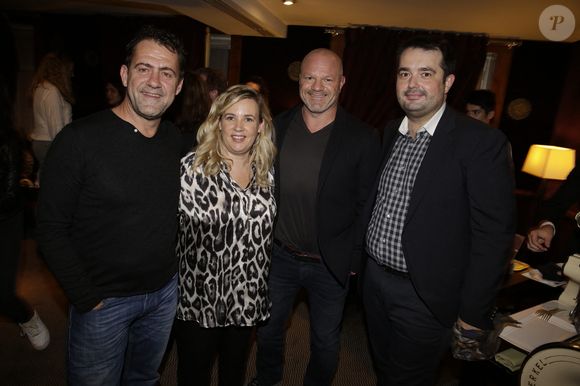 Michel Sarran, Hélène Darroze, Philippe Etchebest et Jean-François Piège assistant à la présentation du livre d'Hélène Darroze 'Les Recettes de mes Grands-Mères' au restaurant Hélène Darroze, Rue D'Assas à Paris, France le 20 octobre 2014. Photo Jerome Domine/Abaca