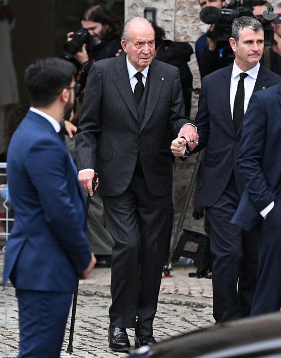 Juan Carlos I (le roi Juan Carlos) - Obsèques de l'Aga Khan IV à Lisbonne au Portugal le 8 février 2025.  Photo de Bestimage