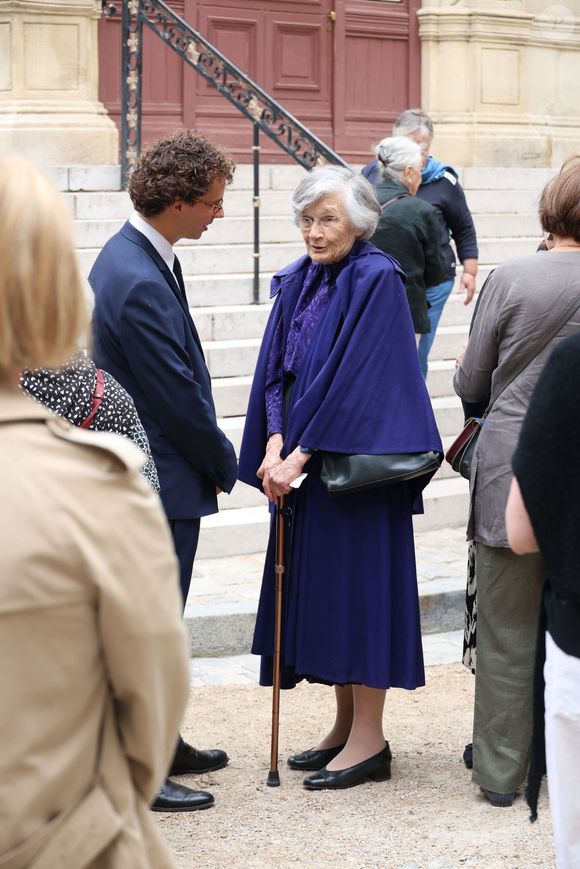 Exclusif - Elisabeth Gagarine la soeur de Macha Meril aux obsèques de sa soeur la princesse Hélène Gagarine en la cathédrale Saint-Alexandre-Nevsky, à Paris, France, le 20 août 2025. © Denis Guignebourg/Bestimage