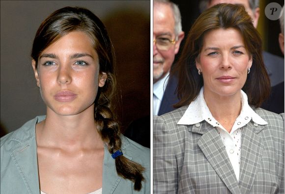 Charlotte Casiraghi lors du Prix Pegase- de l'Homme de l'Année 2003 au Haras du Jardy-France le 18 septembre 2003. Photo par Ammar Abd Rabbo/ABACA.  La princesse Caroline de Monaco assiste à un gala de charité à Monaco le 12 avril 2002. Photo par ABACA.