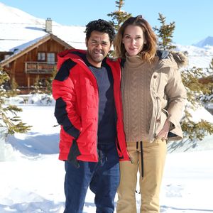 Jamel Debbouze et sa femme Mélissa Theuriau au 20ème festival du film de comédie de l'Alpe d'Huez le 20 janvier 2017. © Dominique Jacovides / Bestimage