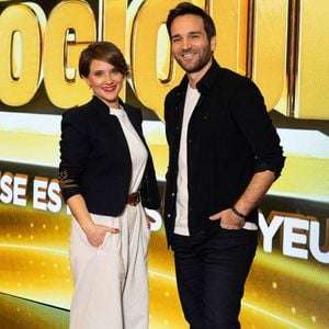 Exclusif - Melanie Taravant, Samuel Olivier, en backstage de l'enregistrement de l'émission "100% Logique", présentée par C.Féraud et diffusée le 4 avril sur France 2, à Saint Denis, France, le 2 décembre 2025. © Jeremy Melloul/Bestimage