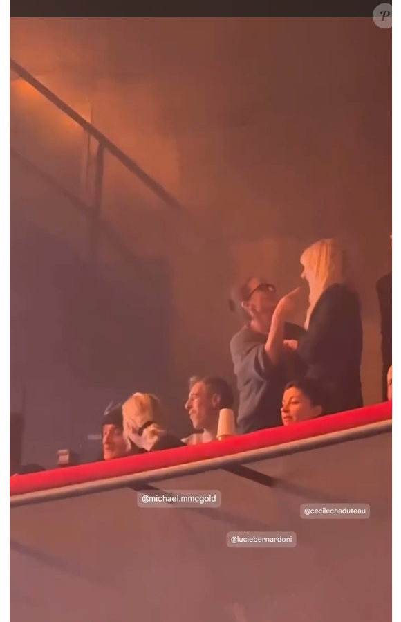 Lucie Bernardoni, Michaël Goldman et Cécile Chaduteau au concert de Pierre Garnier à l'Olympia, le 22 janvier 2025