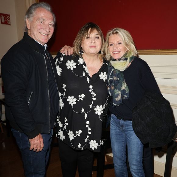Exclusif - William Leymergie, Michèle Bernier et Sophie Davant - 50ème de la pièce "Lyly" avec M. Bernier et F. Perrin au théâtre de Paris le 27 mars 2025. © Coadic Guirec/Bestimage