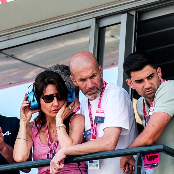 Zinedine Zidane, et sa femme Véronique Zidane, et son fils Enzo Zidane lors du Grand Prix de F1 de Monaco 2025 - Qualifications au Circuit de Monaco le 24 mai 2025 à Monaco, Monaco. Photo par Johnny Fidelin/Icon Sport/ABACAPRESS.COM