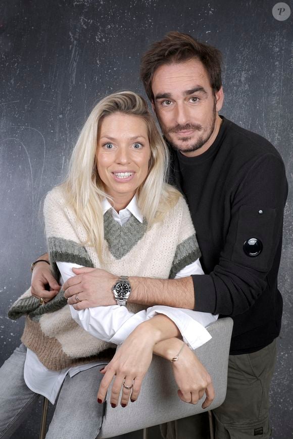 Exclusif - Kevin Levy et sa compagne Aurore Delplace lors de l'enregistrement de l'émission "Chez Jordan de Luxe" à Paris le 18 décembre 2024.  
CEDRIC PERRIN / BESTIMAGE