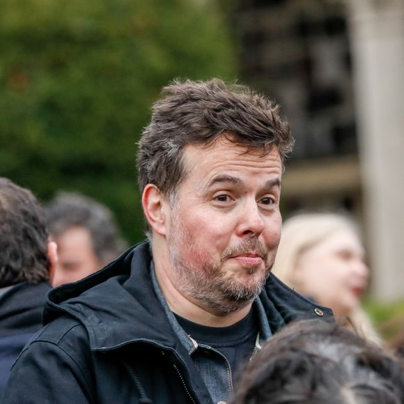 Nicolas Demorand - Obsèques de Sébastien Demorand à la Coupole du crématorium du cimetière du Père-Lachaise à Paris, France, le 31 janvier 2020.
