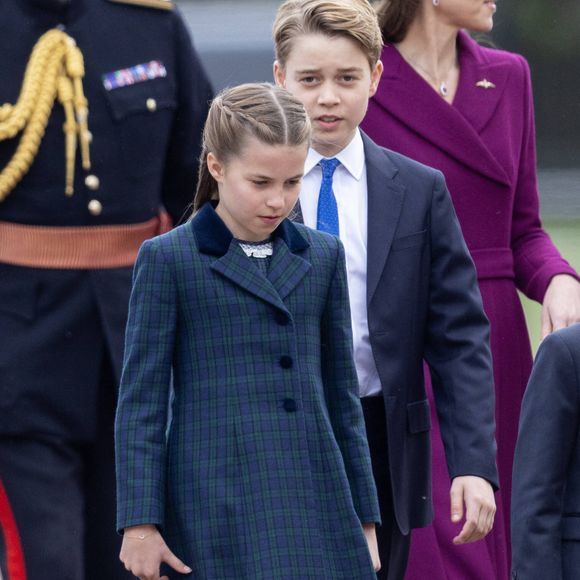 La princesse Charlotte et le prince George lors de la célébration du 80ème anniversaire de la fin de la Seconde Guerre mondiale, à Londres, le 5 mai 2025.

Photo : Dana Press / Bestimage