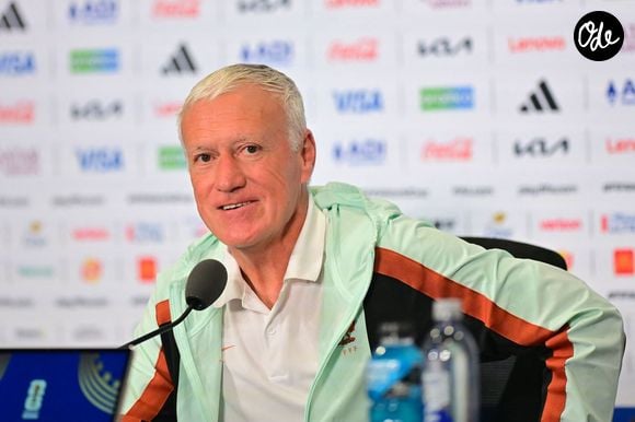 Le sélectionneur Didier Deschamps, lors d'une conférence de presse qui s'est tenue dans la salle de conférence du Philadelphia Stadium, à Philadelphie, dans l'après-midi du dimanche 21 juin 2026 ©SPP / PsnewZ / Bestimage