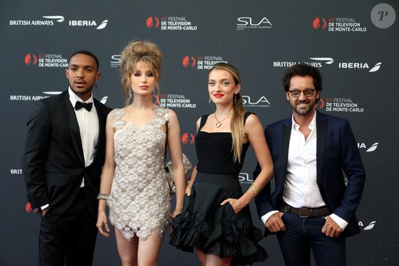 Frédéric Diefenthal, Catherine DAVYONEKA, Benjamin DOUBA, Lou LADEGAILLERIE de la série Ici Tout Commence sur le tapis rouge du photocall de la cérémonie d'ouverture du 62ème Festival de Télévision de Monte-Carlo, à Monaco, le 16 juin 2023. © Cyril Dodergny/Nice Matin/BestImage