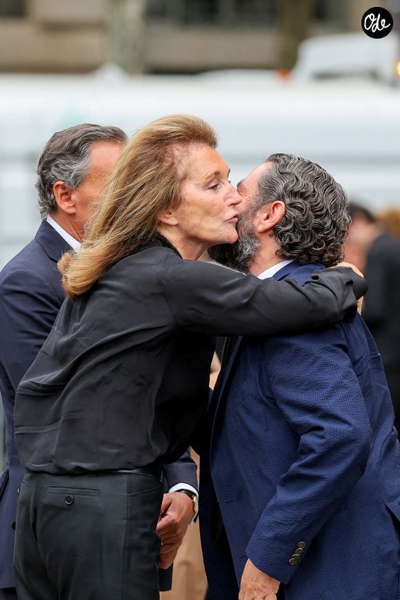Cécilia Attias - Arrivées aux obsèques de Mathilde Favier en l'église Saint-Sulpice à Paris, le 31 aout 2026. © Dominique Jacovides-Cyril Moreau/Bestimage