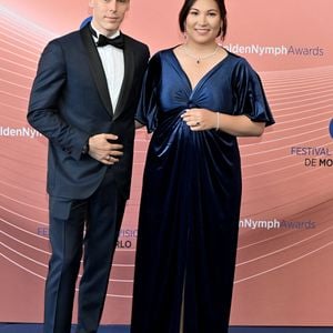 Louis et Marie Ducruet (enceinte), qui a annoncé sur instagram qu'elle attendait un second bébé, participent à la cérémonie de clôture du 63ème Festival de Télévision de Monte-Carlo au Grimaldi Forum à Monaco, le 18 juin 2024. © Bruno Bebert / Bestimage