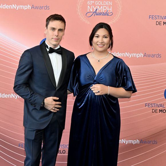 Louis et Marie Ducruet (enceinte), qui a annoncé sur instagram qu'elle attendait un second bébé, participent à la cérémonie de clôture du 63ème Festival de Télévision de Monte-Carlo au Grimaldi Forum à Monaco, le 18 juin 2024. © Bruno Bebert / Bestimage