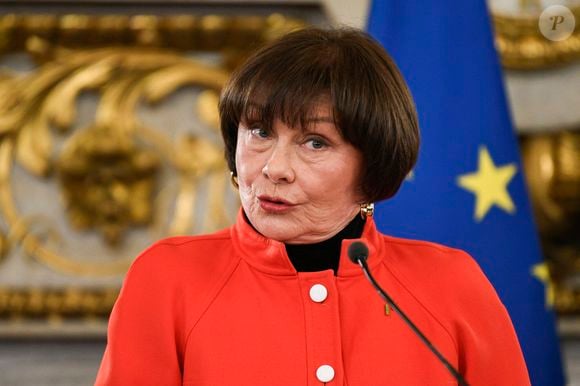 L'actrice française Macha Meril lors de la cérémonie de remise du Prix du Livre de Géopolitique 2022, le 9 mars 2022, au Ministère de l'Europe et des Affaires étrangères à Paris, France. Photo par Victor Joly/ABACAPRESS.COM