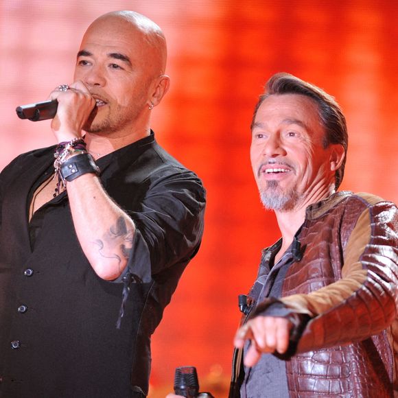 Pascal Obispo et Florent Pagny lors de l'enregistrement de Vivement Dimanche le 2 mai 2011 à Paris, France. Photo by Max Colin/ABACAPRESS.COM