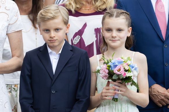 Prince Jacques (Le prince Jacques de Monaco, marquis des Baux) et S.A.S. La princesse Gabriella (La princesse Gabriella de Monaco, comtesse de Carladès) assiste au traditionnel « Pique-nique des Monégasques » (U Cavagnetu) au Parc Princesse Antoinette, à Monaco. © Claudia Albuquerque/Bestimage