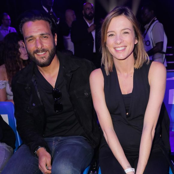 Maxim Nucci (Yodelice) et sa compagne enceinte Isabelle Ithurburu - Maxim Nucci (Yodelice) et sa compagne enceinte Isabelle Ithurburu assistent au match de boxe de Tony Yoka au palais des sports de Paris, le 23 juin 2018 © Veeren-CVS/Bestimage