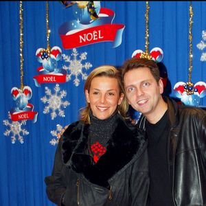 Francis Petit/ABACA. Marne La Vallée-France. 16/11/2002. La fête de Noël de La Belle et la Bête à Disneyland Resort Paris. Sur la photo : Laurence Ferrari et son mari Thomas Hugues.