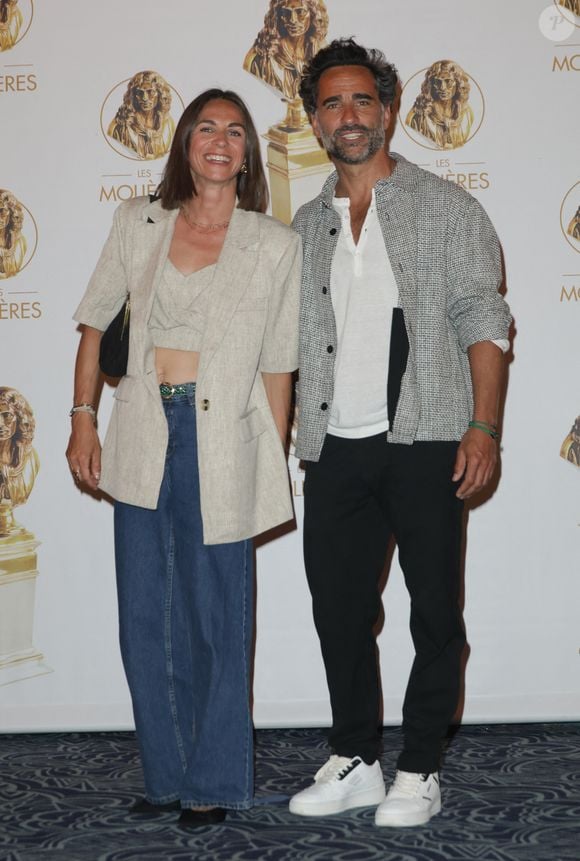 Florent Peyre et sa compagne Virginie Stref - 36ème cérémonie des Molières aux Folies Bergère à Paris le 28 avril 2025. © Coadic Guirec/Bestimage