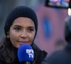 Karine Le Marchand soutient les agriculteurs sur le barrage de l'Autoroute A4 à hauteur de Jossigny en Seine et Marne le 29 Janvier 2024. Comme elle l'avait annoncé la semaine dernière, l'animatrice de l'émission "L'amour est dans le pré", Karine Le Marchand, a amené près de 200 croissants aux agriculteurs sur un barrage sur l'autoroute A4. © Jeremy Melloul - Pierre Perusseau / Bestimage