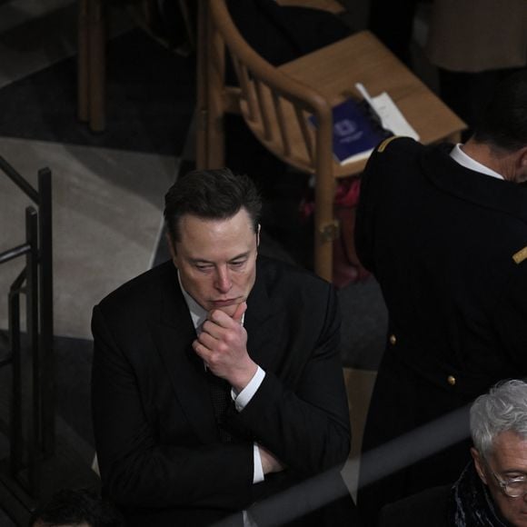 Elon Musk during official reopening ceremony of Notre-Dame Cathedral in Paris, France on December 7, 2024, after more than five-years of reconstruction work following the April 2019 fire. © Eliot Blondet/Pool/Bestimage