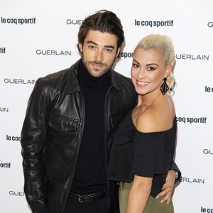 Valentin d'Hoore et Katrina Patchett - Guerlain et le coq sportif au lancement de leur seconde collaboration à la boutique Guerlain des Champs-Elysées à Paris le 23 octobre 2018. © Pierre Perusseau/Bestimage