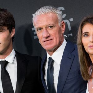 Didier Deschamps, sa femme Claude et leur fils Dylan - Les célébrités arrivent à la cérémonie des Trophées Fifa 2018 au Royal Festival Hall à Londres, Royaume Uni, le 25 septembre 2018. © Cyril Moreau/Bestimage