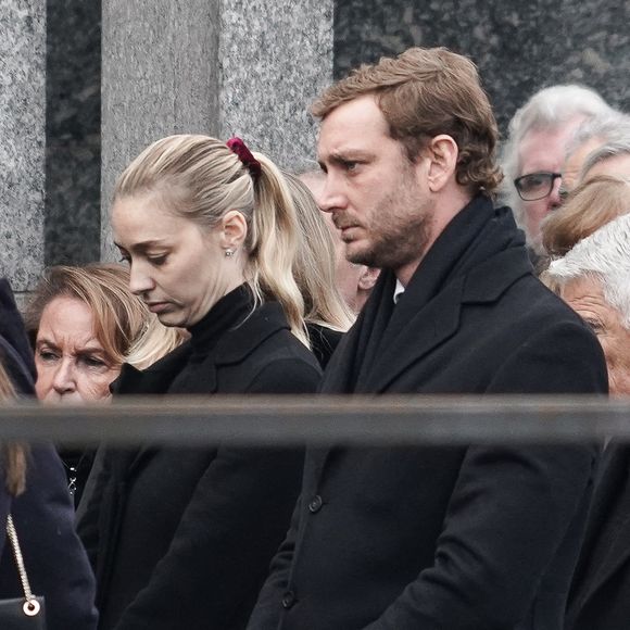 Andrea Casiraghi, Pierre Casiraghi et sa femme Beatrice Borromeo - Obsèques de Fernanda Biffi Casiraghi (99 ans), mère de Stefano Casiraghi, à Fino Mornasco, Italie, le 9 décembre 2024. © Emanuele Roberto De Carli/IPA via ZUMA Press/Bestimage