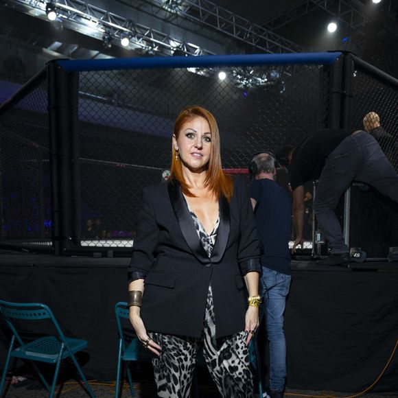 Exclusif - Cindy Sander - Première édition de l'Influence Fight Club opposant Sébastien Dubois, alias Seby Daddy à Illan Castronovo en Belgique le 26 octobre 2024. Le très attendu duel en cage entre Sébastien Dubois, alias SebyDaddy, et Illan Castronovo s’est soldé par une victoire de SebyDaddy par KO au second round qui remporte la somme de 1 million d'Euros. Après des mois de tensions et de provocations sur les réseaux sociaux, les deux anciens candidats de télé-réalité ont finalement réglé leurs comptes dans le cadre de l’Influence Fight Club, un événement de MMA spécialement organisé pour accueillir ce combat inédit entre influenceurs français. © Pierre Perusseau/Bestimage