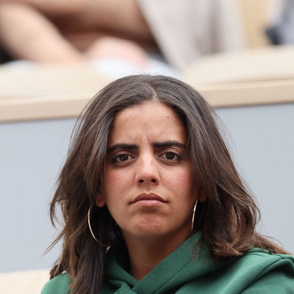 Inès Reg dans les tribunes des Internationaux de France de tennis de Roland Garros à Paris. 

Photo : Jacovides-Moreau / Bestimage