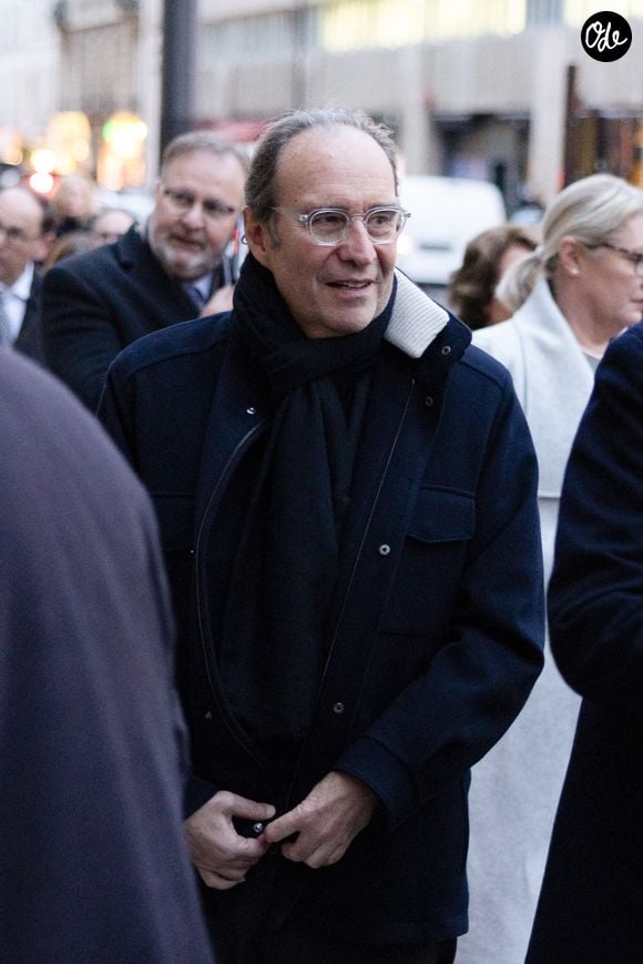 Exclusif - Xavier Niel - Arrivées à la cérémonie en hommage à Claude Bébéar dans l'église Saint-Philippe-du-Roule à Paris le 11 décembre 2025.