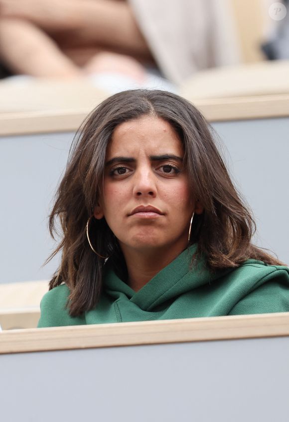 Inès Reg (Inès Reghioua) dans les tribunes des Internationaux de France de tennis de Roland Garros 2024 à Paris, France, le 3 juin 2024. © Jacovides-Moreau/Bestimage