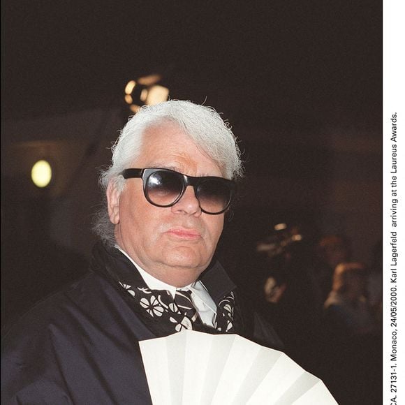 Karl Lagerfeld arrive aux Laureus Awards. © Nicolas Khayat/ABACA. 27131-1. Monaco, 24/05/2000.
