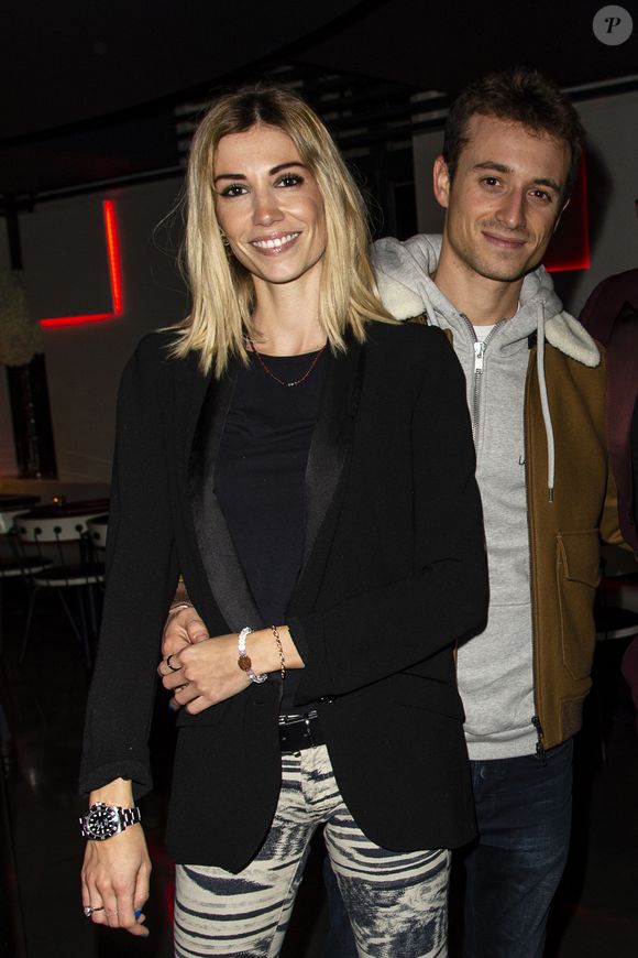 Exclusif - Alexandra Rosenfeld (Miss France 2006) et son compagnon Hugo Clément - Soirée de lancement du livre de Rio Mavuba "Capitaine de ma vie. L'exil, le foot, les Bleus" au restaurant NoLita Ristorante e Enoteca à Paris, France, le 14 novembre 2018. © Pierre Perusseau/Bestimage