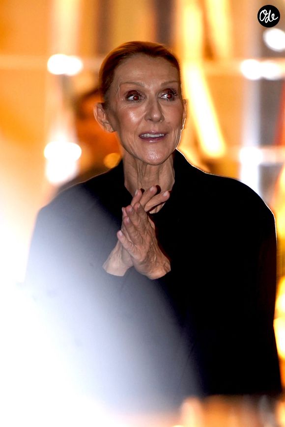 Céline Dion échangeant avec ses fans à son retour à l'hôtel Le Royal Monceau, à Paris. © Backgrid USA / Bestimage