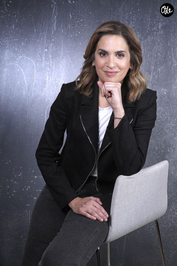 Exclusif - Sonia Mabrouk pose lors de l'enregistrement de l'émission "Chez Jordan de Luxe" à Paris le 16 octobre 2024. © Cédric Perrin/Bestimage