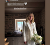 Géraldine Danon a choisi un ensemble blanc Barbara Bui plutôt qu'une robe de mariée traditionnelle.

Géraldine Danon et Philippe Poupon célèbrent leur mariage.