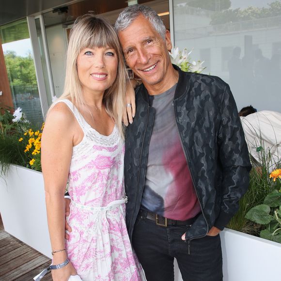 Exclusif - Nagui et sa femme Mélanie Page - Célébrités au Déjeuner France TV lors des Internationaux de France de Tennis de Roland Garros 2023 - Jour 15 à Paris le 11 Juin 2023.  © Bertrand Rindoff / Bestimage