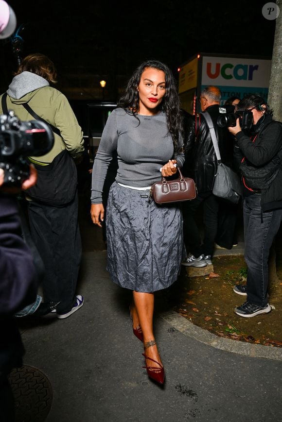 Paloma Elsesser aux arrivées à l’after Miu Miu Collection Femme Prêt-à-Porter Printemps/Eté 2026 lors de la Fashion Week de Paris (PFW), au restaurant Gigi, à Paris, France, le 6 octobre 2025. © Pierre Perusseau/Bestimage