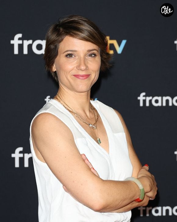 Mélanie Taravant au photocall pour la conférence de presse de rentrée de France TV à la Grande Halle de la Villette à Paris, France, le 11 juillet 2023. © Coadic Guirec/Bestimage