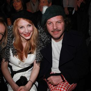 Julie Depardieu et Philippe Katerine arrivant au défilé de la collection printemps-été 2012 d'Etam qui s'est tenu aux Beaux-Arts de Paris, France, le 23 janvier 2012. Photo par Denis Guignebourg/ABACAPRESS.COM ?