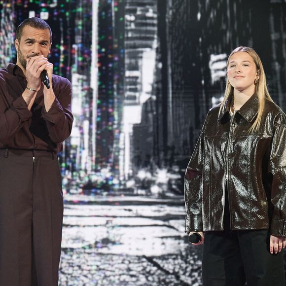 Exclusif - Amir et Helena lors de l’enregistrement de l’émission “Les stars s’unissent pour le Sidaction” au théâtre Marigny à Paris, France, le 11 mars 2025. L’émission sera diffusée en prime le 22 mars sur France 2. © Guirec-Moreau/ Bestimage