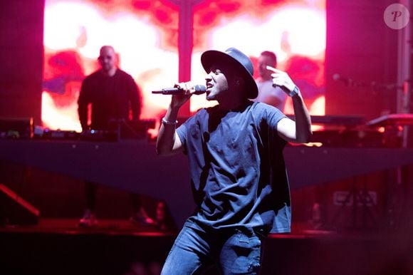 Le chanteur Soprano en concert lors du Festival de Carcassonne, le 17 juillet 2019.

Photo : Frédéric Maligne / Bestimage