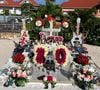 Exclusif - Illustration de la tombe de Johnny Hallyday refleurie pour l'anniversaire posthume (80 ans) de la star dans le cimetière marin de Lorient à Saint-Barthélemy, Antilles françaises, France, le 15 juin 2023.