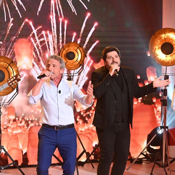 Exclusif - Patrick Fiori et le groupe Eppò lors de l'enregistrement de l'émission Vivement dimanche au studio Rive gauche, présentée par M.Drucker, diffusée sur France 3 le 17 mai 2026, à Paris, France, le 21 avril 2026. © Guillaume Gaffiot/Bestimage