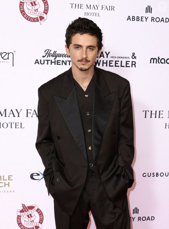 Timothée Chalamet lors de la 46ème cérémonie des London Critics' Circle Film Awards, May Fair Hotel. Crédit : Doug Peters/EMPICS. PA Photos/ABACA