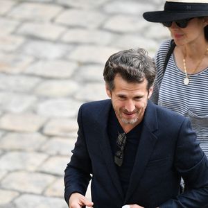 Marion Cotillard, Guillaume Canet quittent la salle après l'hommage national rendu à Jean-Paul Belmondo à l'Hôtel des Invalides à Paris, France, le 9 septembre 2021. L'acteur français Jean-Paul Belmondo est décédé lundi 6 septembre à l'âge de 88 ans. Photo par David Niviere/ABACAPRESS.COM