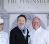 L'acteur est apparu souriant et a pleinement profité de la soirée.

Guillaume Gallienne, David Bizet, chef du Peninsula Paris - Réouverture du rooftop « L'heure dorée » de l'hôtel Peninsula à Paris le 10 juin 2026. © Rachid Bellak/Bestimage