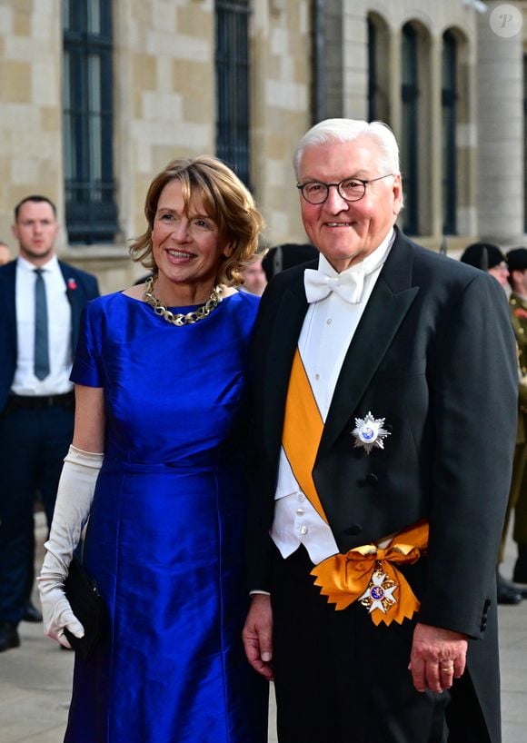 Le président de la République fédérale d'Allemagne Frank-Walter Steinmeier et sa femme Elke Büdenbender aux arrivées du dîner de gala des célébrations du changement de trône au Palais grand-ducal du Luxembourg, le 3 octobre 2025. © Christian Liewig/Bestimage